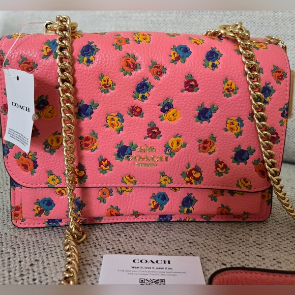 Coach Handbags - NWT COACH Leather Crossbody Pink Lemonade Floral Bag